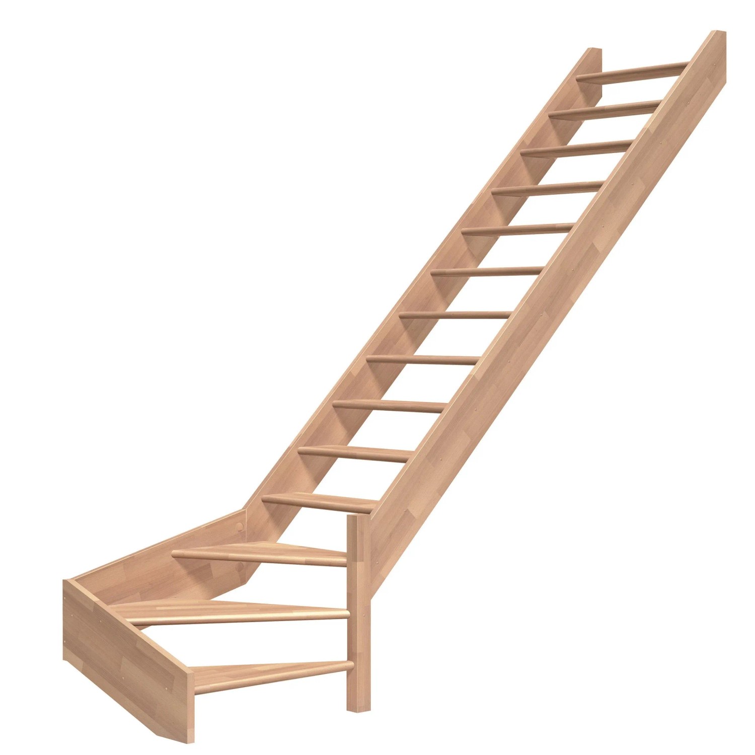 Dolle Wangentreppe Paris 1/4 gewendelt ohne Setzstufen Buche FSC günstig online kaufen