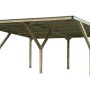 Weka Doppelcarport Mugello aus Stahl und Holz, 594x606 cm, mit sechs Pfosten.