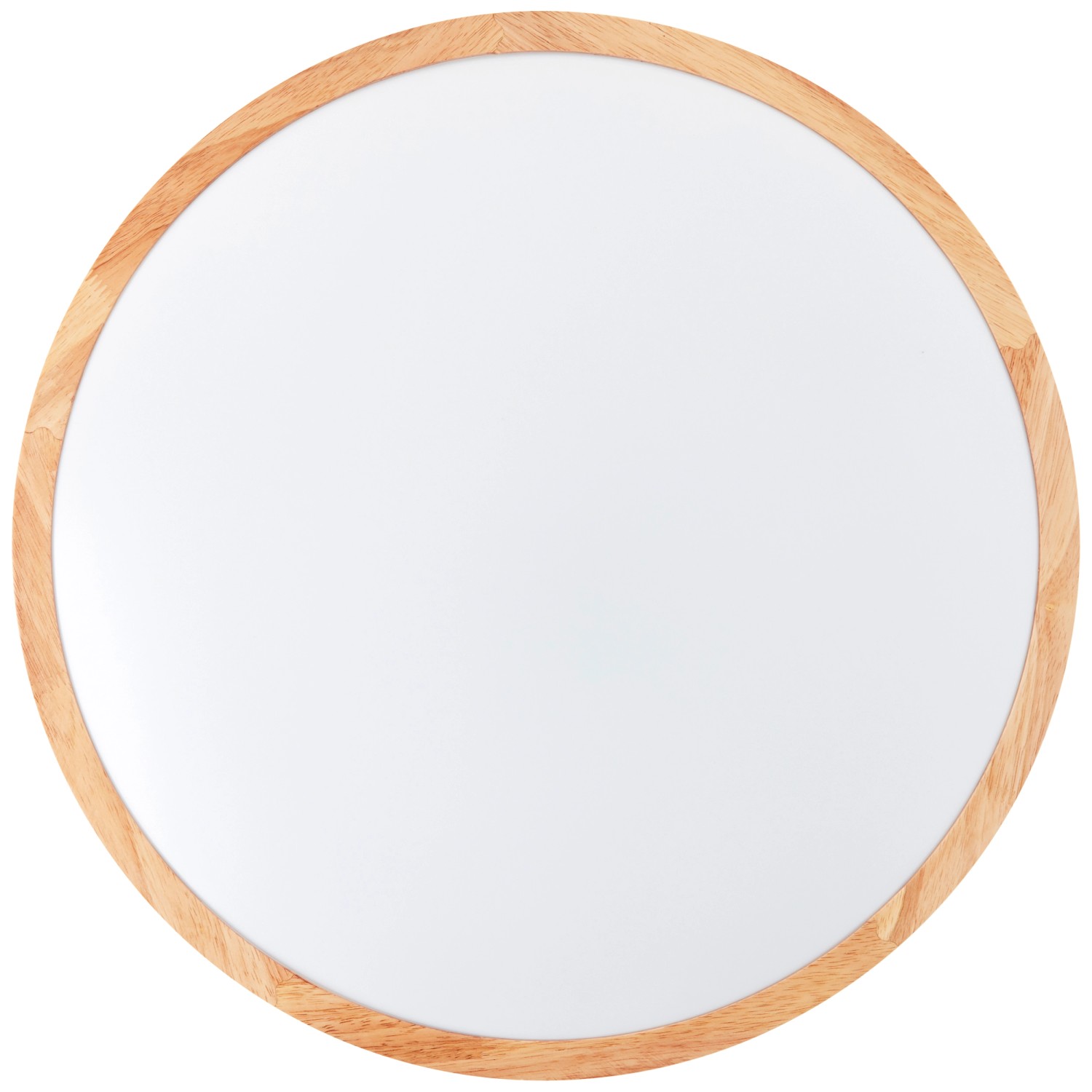 Runde LED-Deckenleuchte Bario in Weiß/Holzoptik, Ø 52cm.