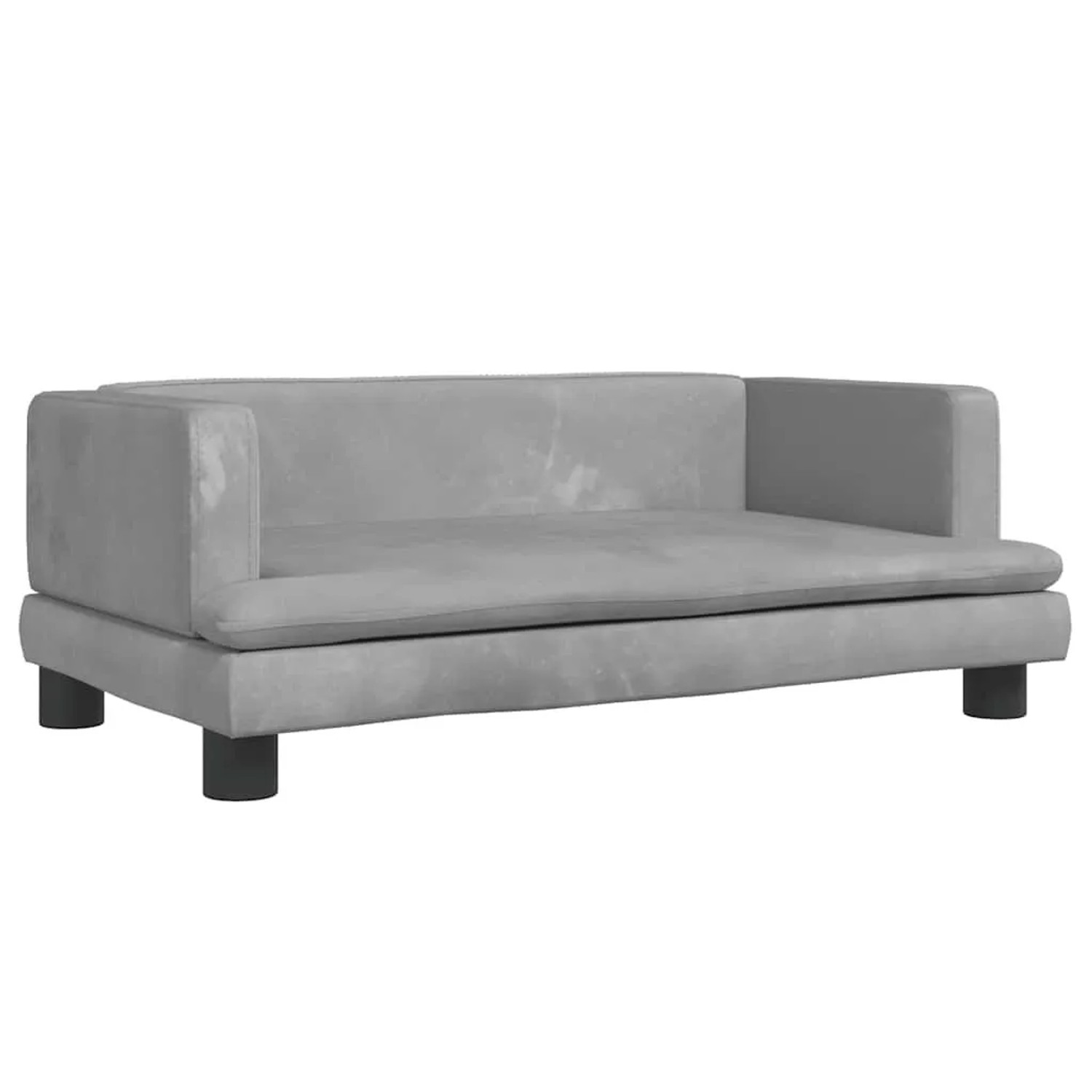 vidaXL Hundebett Hellgrau 80x45x30 cm Samt 171895