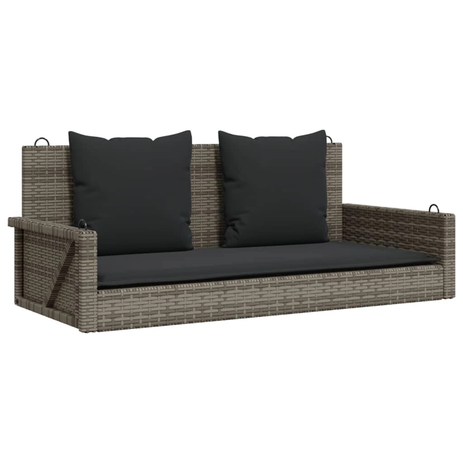 furnicato Hängebank mit Kissen Grau 119x56x48 cm Poly Rattan günstig online kaufen