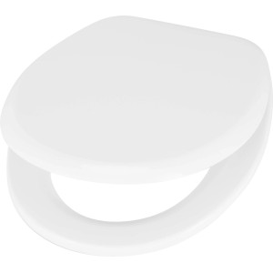 Weißer WC-Sitz Parima aus Polypropylen mit Absenkautomatik.
