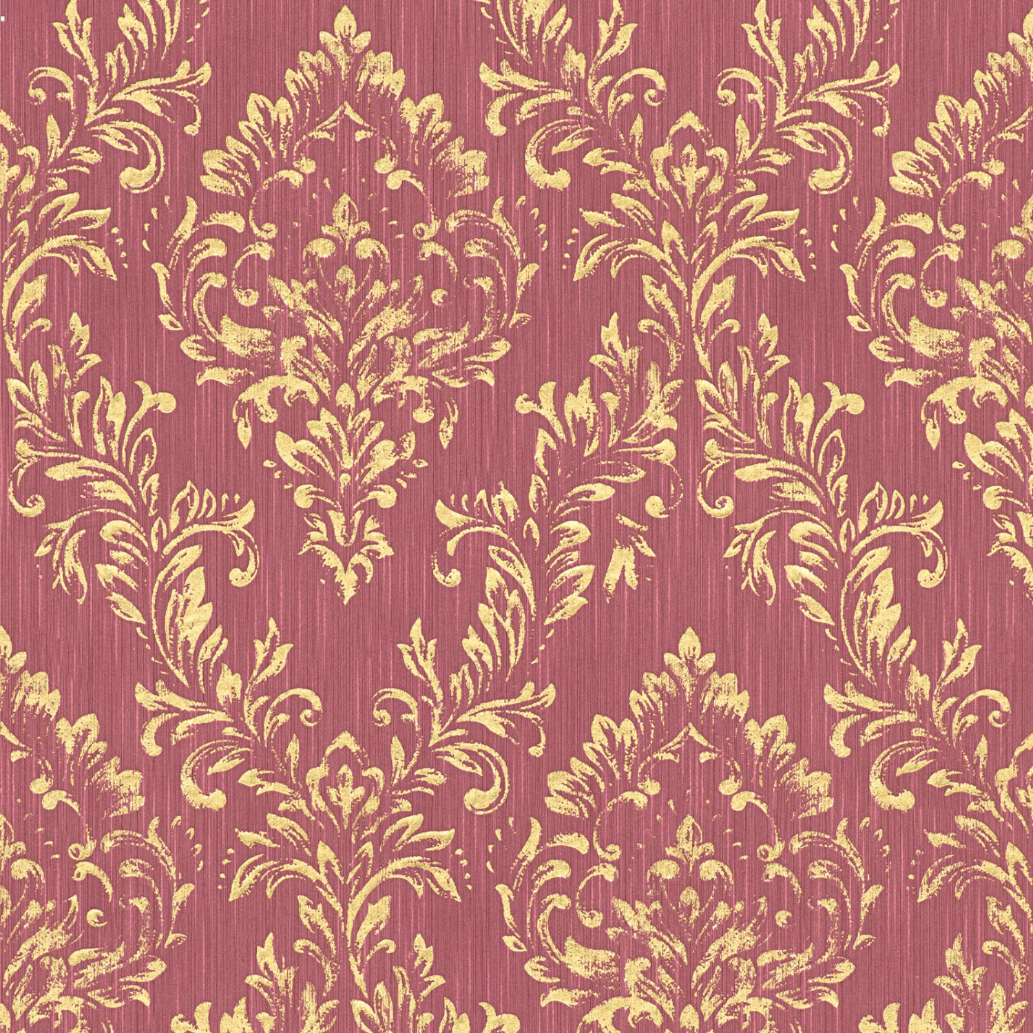 Bricoflor Barock Tapete Rot Gold Wohn und Esszimmer Textiltapete auf Vlies Elegant Edle Textil Vliestapete mit Ornament 