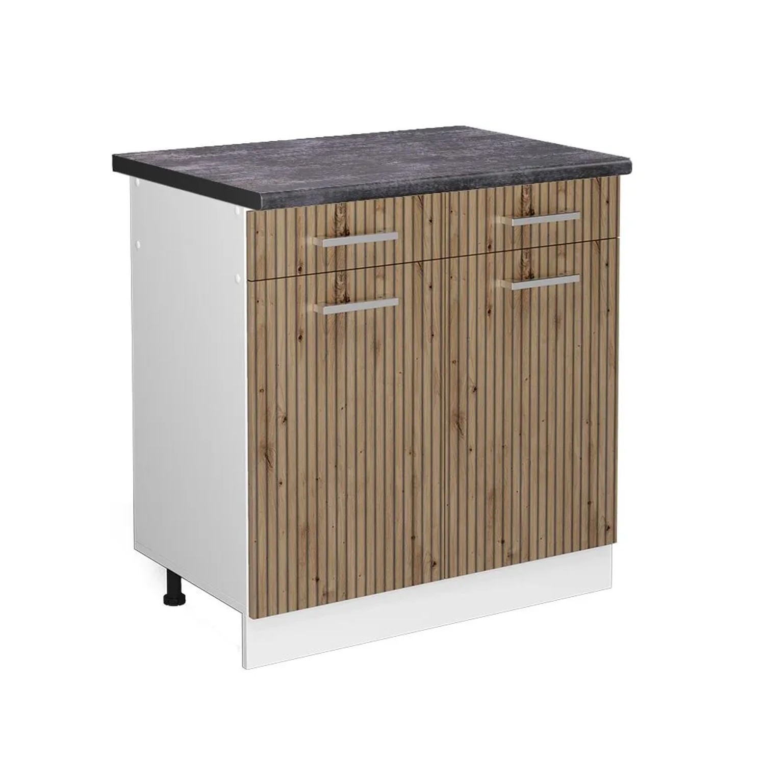 Vicco Küchenunterschrank R-Line Artisan-Eiche Weiß 80 cm AP Anthrazit