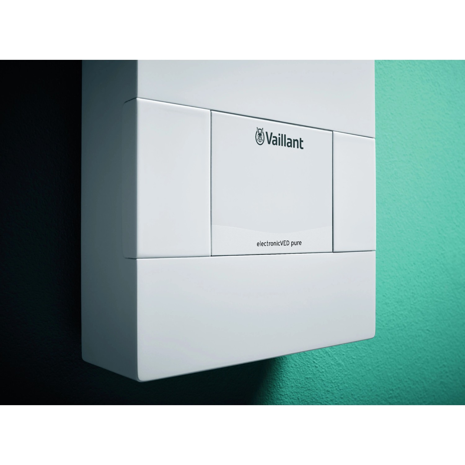 Vaillant Elektronischer Durchlauferhitzer, 21 kW, druckfest, weiße Ausführung.