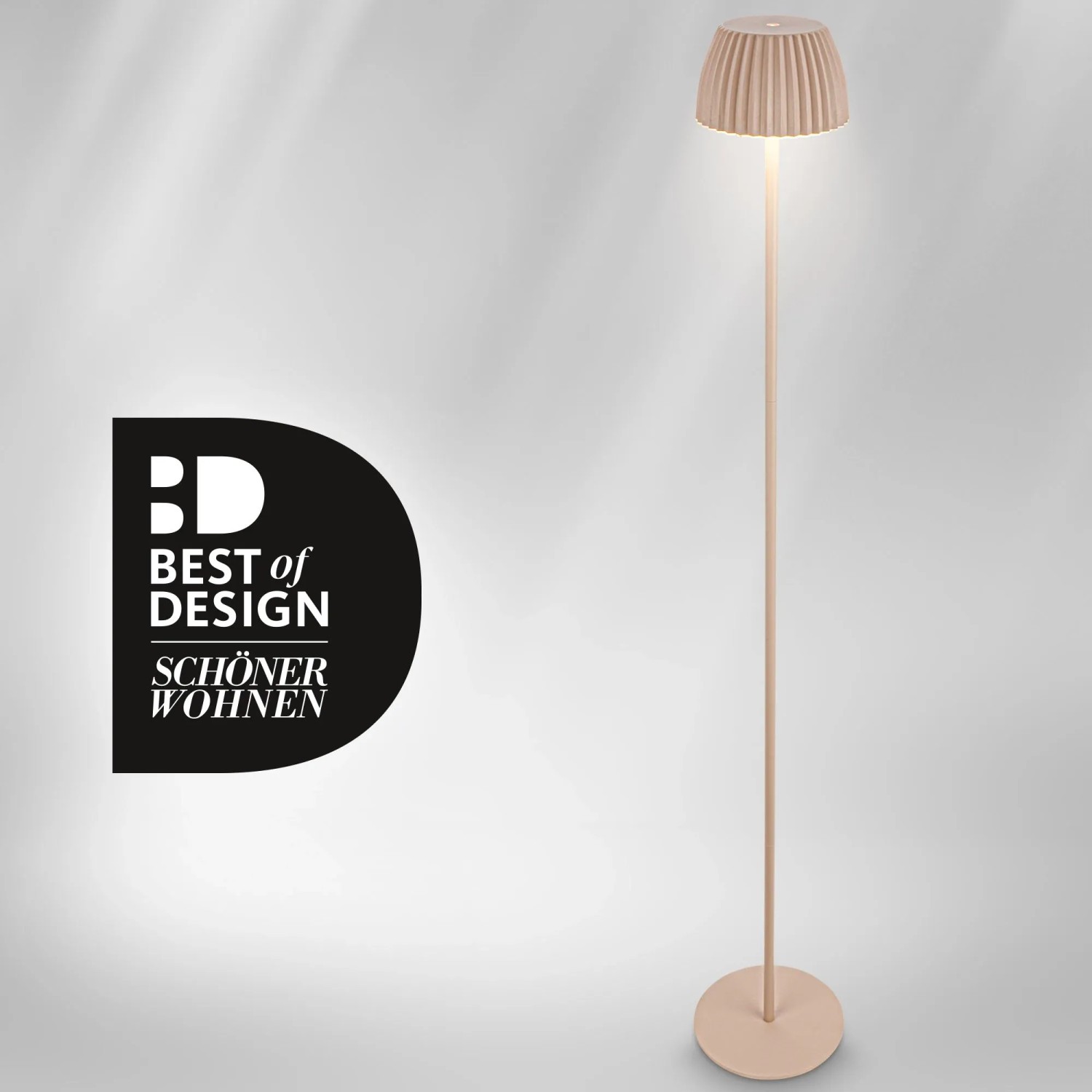 Brilo Akku-Stehleuchte Riffle Dimmbar Touch Lichtkante Beige_10