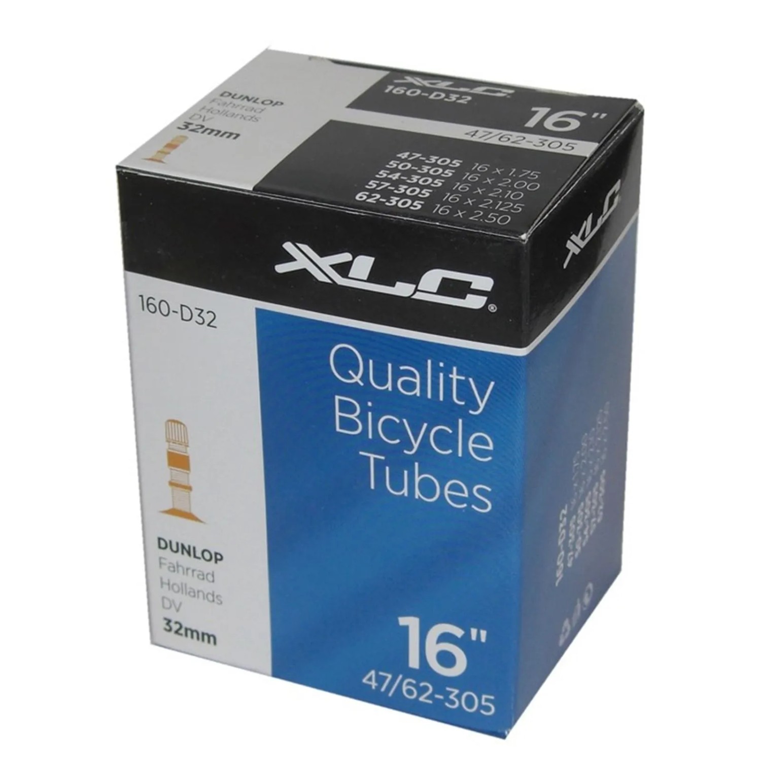 XLC Fahrradschlauch 16x1.75/2.125 47/62-305 DV 32 mm