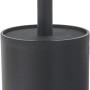 Schwarze Tiger WC-Bürstengarnitur Urban mit mattem Finish und zylindrischer Form.