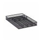 Relaxdays Besteckkasten Metallgeflecht Schwarz Rutschfest 6 Fächer 5,1 cm x 28,6 cm x 40,6 cm 0,7 kg