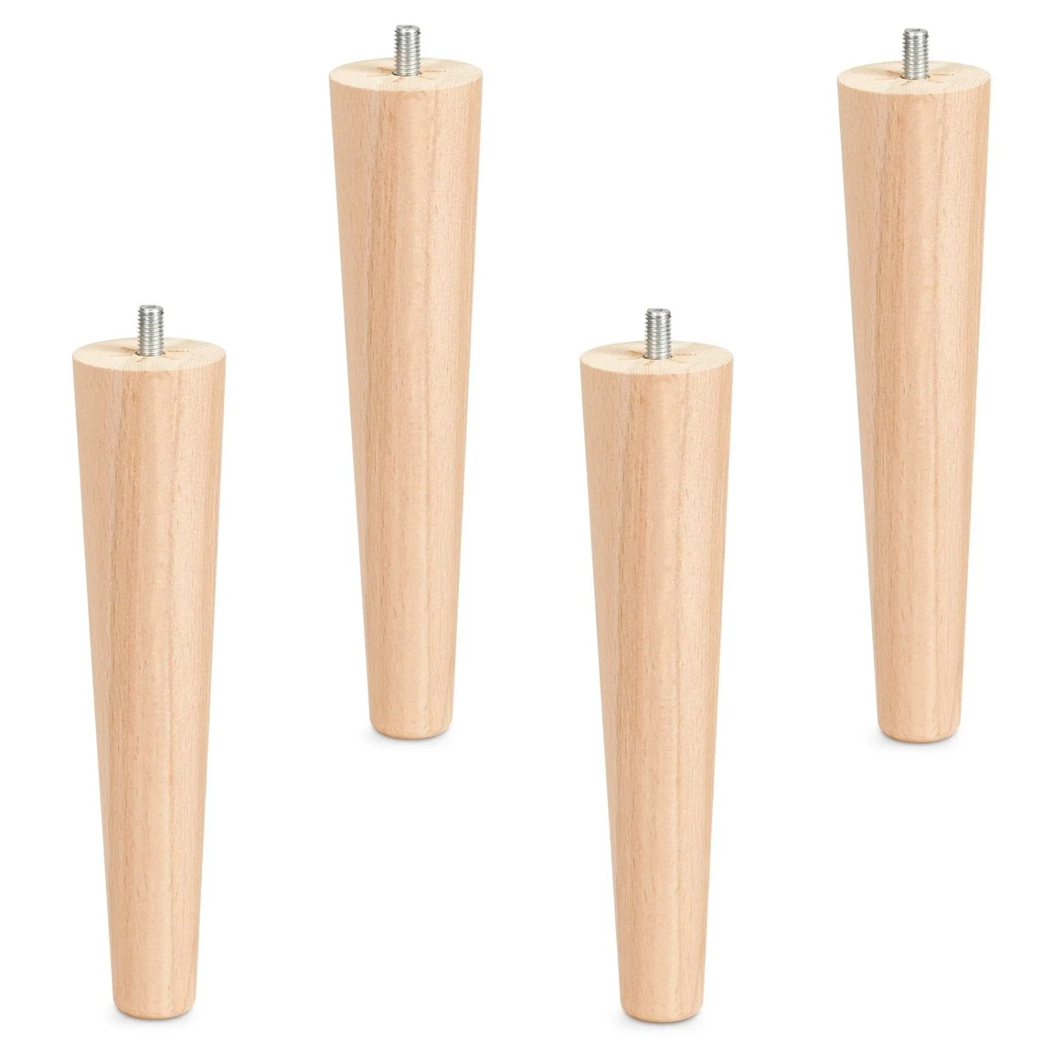 SOTECH 4 Stück Möbelfüße Buche Massiv Ø45 25 mm Höhe 200 mm