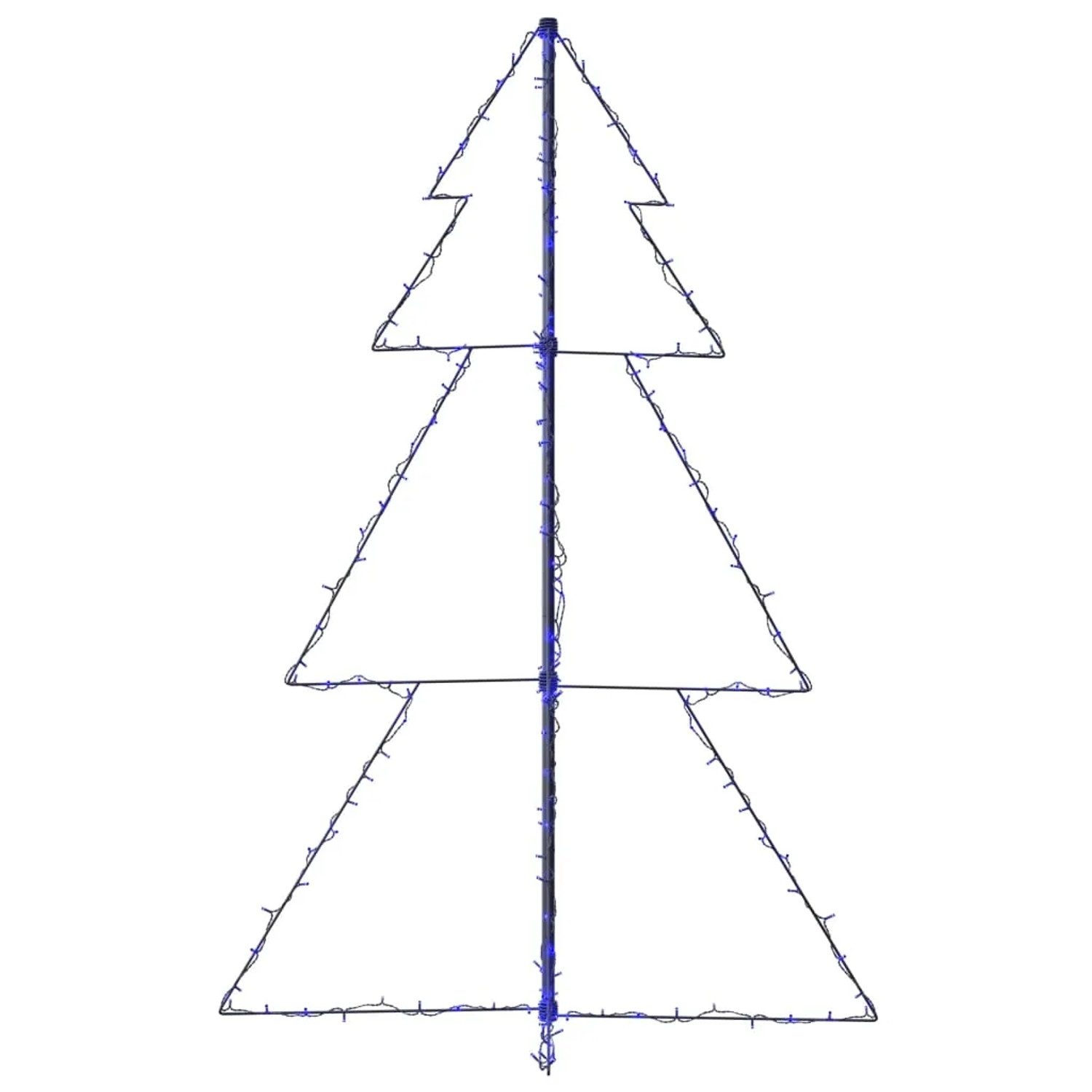Weihnachtskegelbaum mit 200 blauen LEDs für Innen und Außen, 150cm hoch.