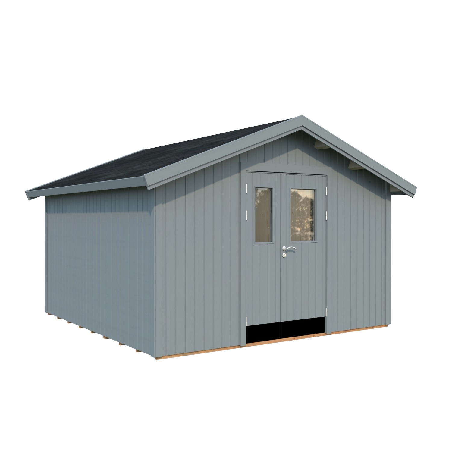 Palmako Gerätehaus Lucas 348 x 354 cm Lackiert Hellgrau FSC® günstig online kaufen