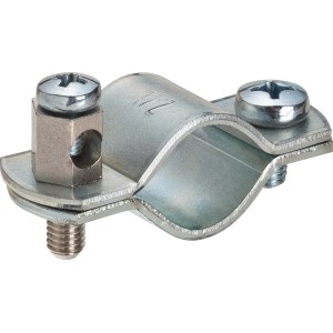 Erdungsschelle, verzinkt, silberfarben, 13 mm (1/2 Zoll) für Elektroinstallationen.