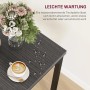 Detailaufnahme: HOMCOM Essgruppe Tischplatte mit Wasserabweisung, Kaffeetasse und Blumenvase.