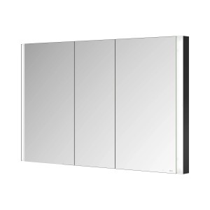 KEUCO Royal Diez Spiegelschrank, 120cm, 3 Türen, schwarze Seiten, LED-Beleuchtung für Badezimmer.