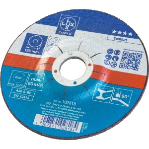 LUX Gewebe-Trennscheibe, 125mm, gekröpft, für Metallbearbeitung mit Winkelschleifer.