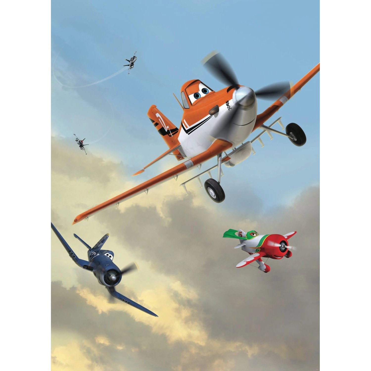 Disney Fototapete Staubig und Freunde Blau Grau und Orange 184 x 254 cm 612 günstig online kaufen