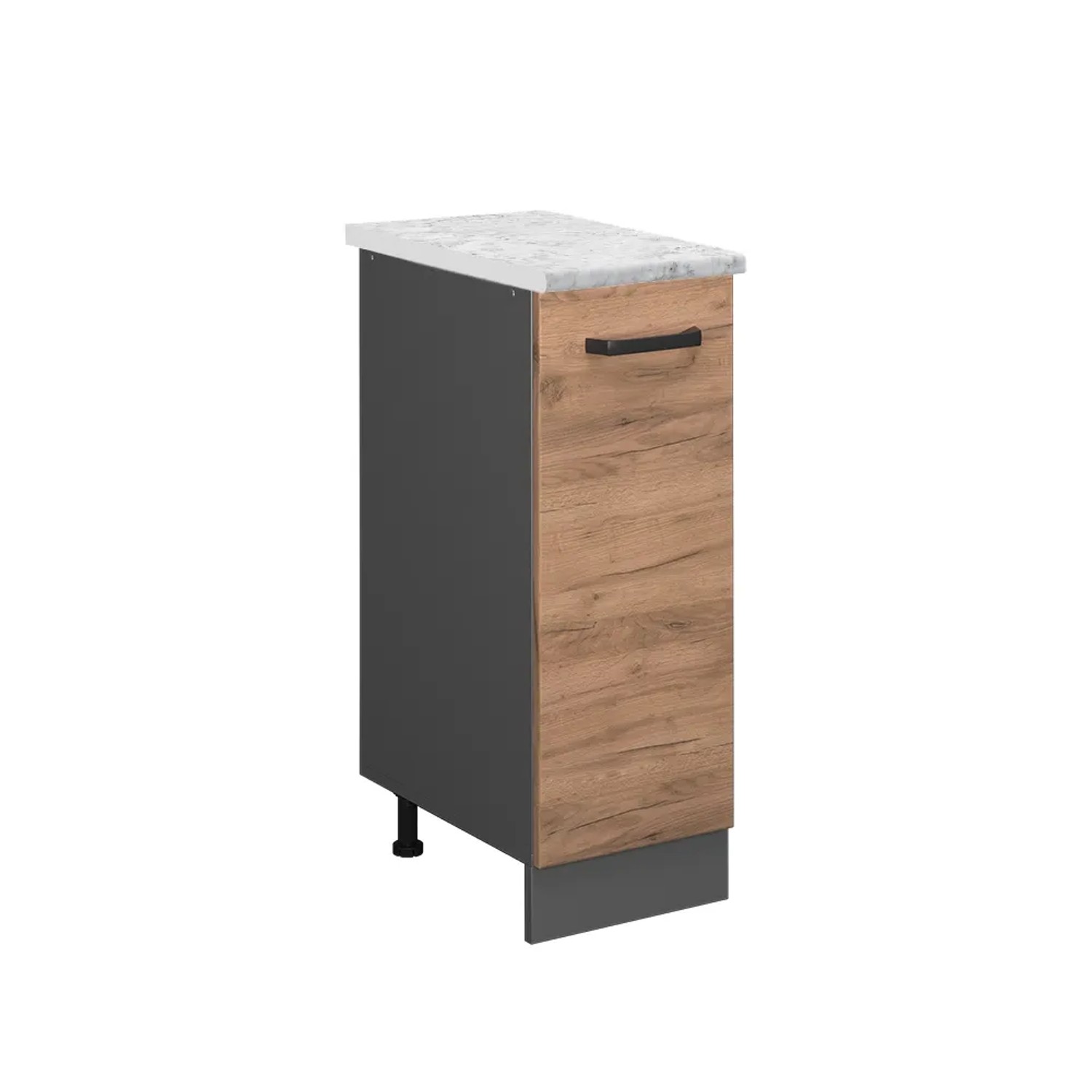 Vicco Apothekerschrank R-Line Medizinschrank für die Küche Goldkraft Eiche/Anthrazit AP Marmor