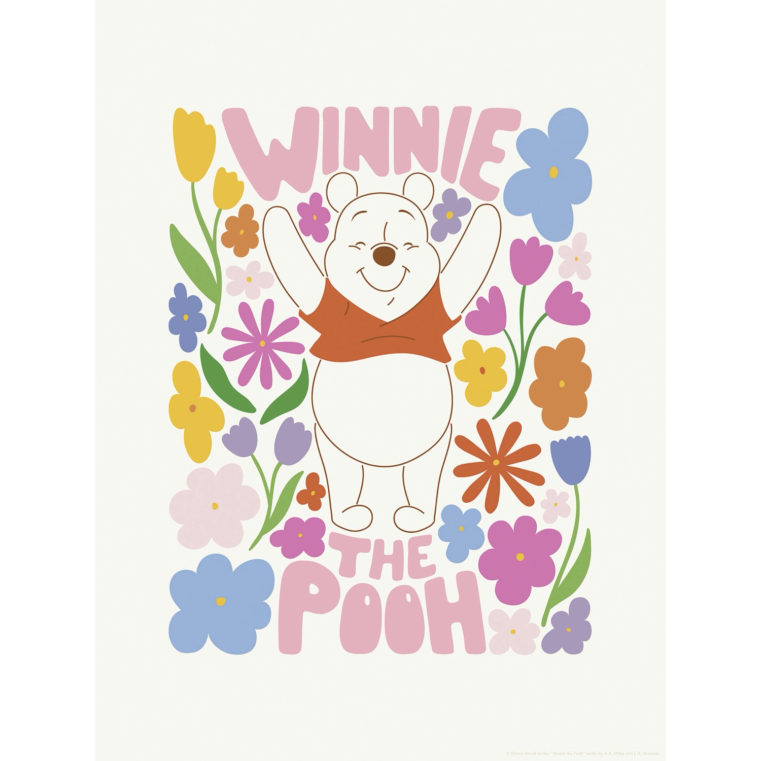 Komar Wandbild Disney Winnie the Pooh Happy Botanical 30 cm x 40 cm Bunt günstig online kaufen