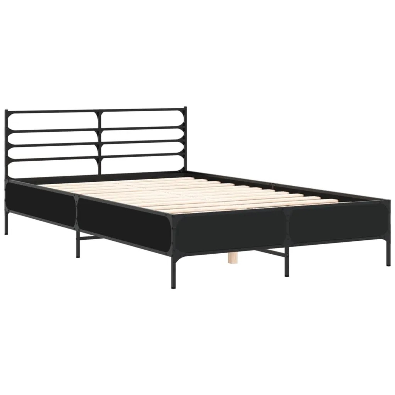vidaXL Bettgestell Schwarz 140x190 cm Holzwerkstoff und Metall 3280077 günstig online kaufen