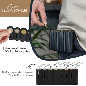 HMF 48810-02 Kellner Geldbörse Gürtel Kellnertasche Euro-Geldwechsler 21 x 10 x 7 cm Schwarz