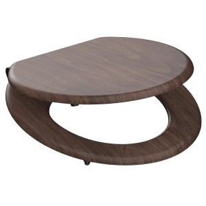Schütte WC-Sitz MDF Dark Wood mit Absenkautomatik, dunkle Holzoptik.