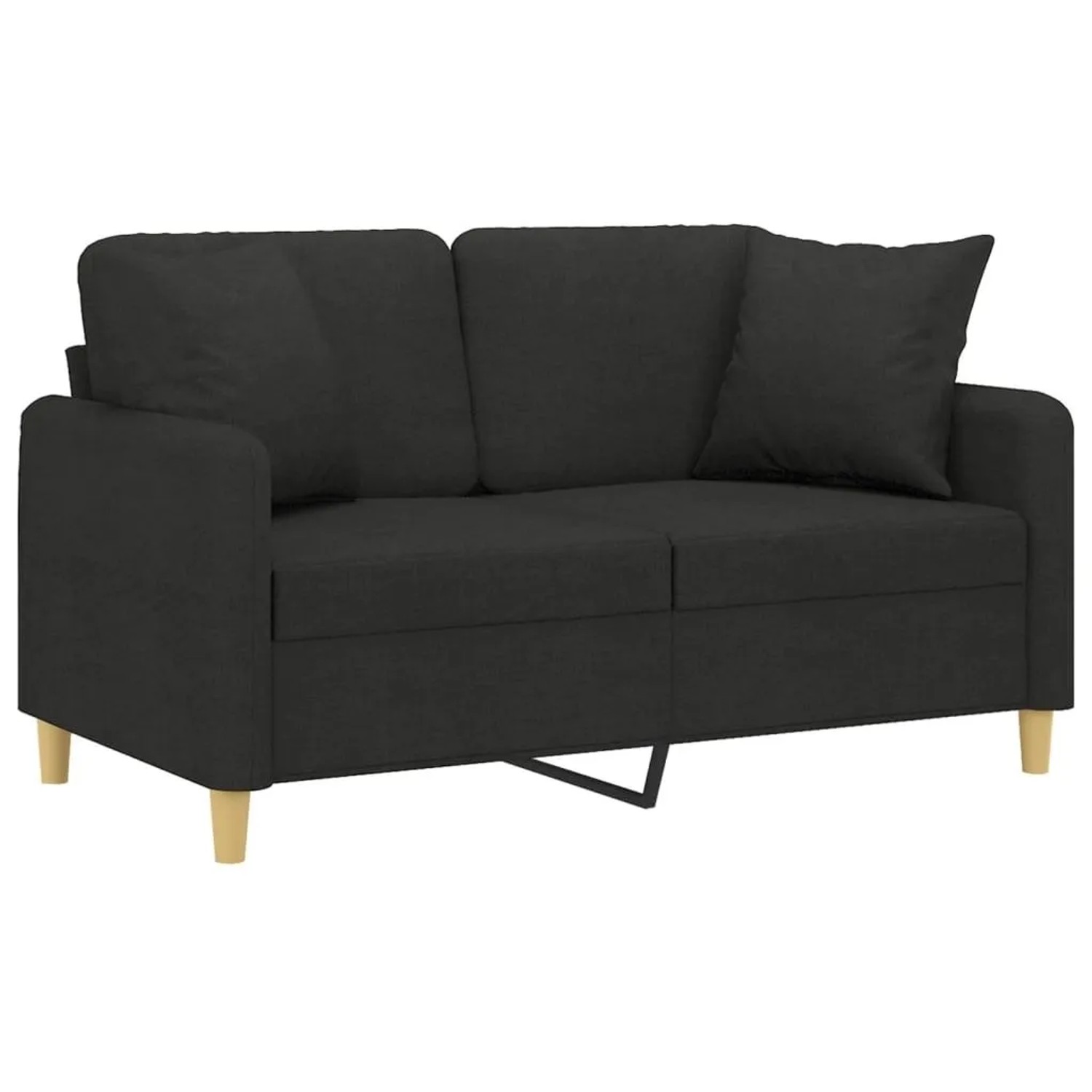 vidaXL 2-Sitzer-Sofa mit Zierkissen Schwarz 120 cm Stoff 3200905