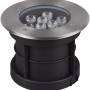 Runder Trio LED-Bodeneinbaustrahler Belaja, 16 cm, Nickel matt, für den Außenbereich.