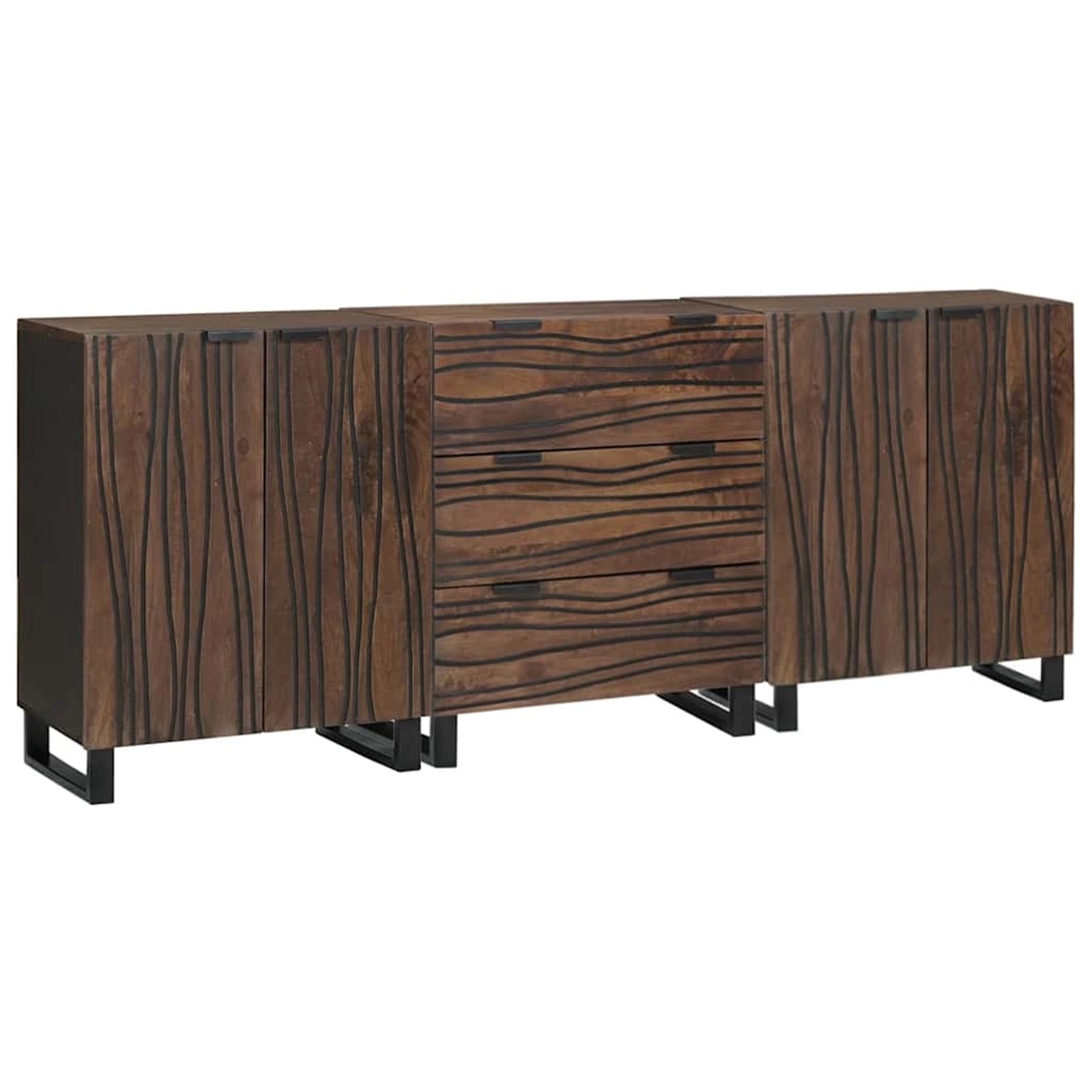 vidaXL Badezimmermöbel Set mit Regal 3-Tlg Braun Massives Mango-Holz 331005 günstig online kaufen