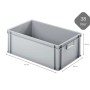 Graue PROREGAL Eurobox (40x60x22cm, 38L) mit geschlossenem Griff, ideal zur Aufbewahrung und zum Transport.
