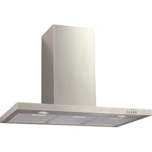 PKM Dunstabzugshaube 9004W aus Edelstahl, eine Wandhaube mit LED-Beleuchtung.
