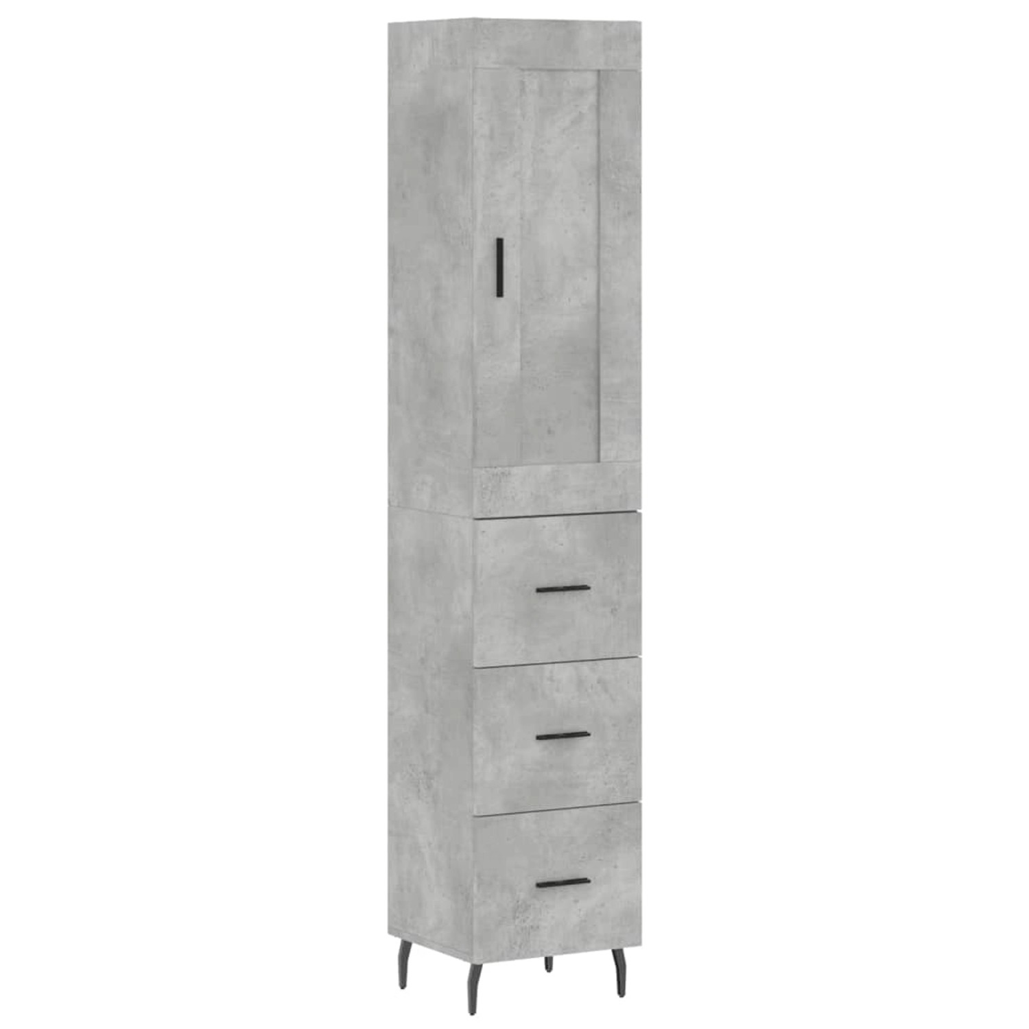 vidaXL Highboard Betongrau 34,5x34x180 cm Holzwerkstoff 3200213 günstig online kaufen