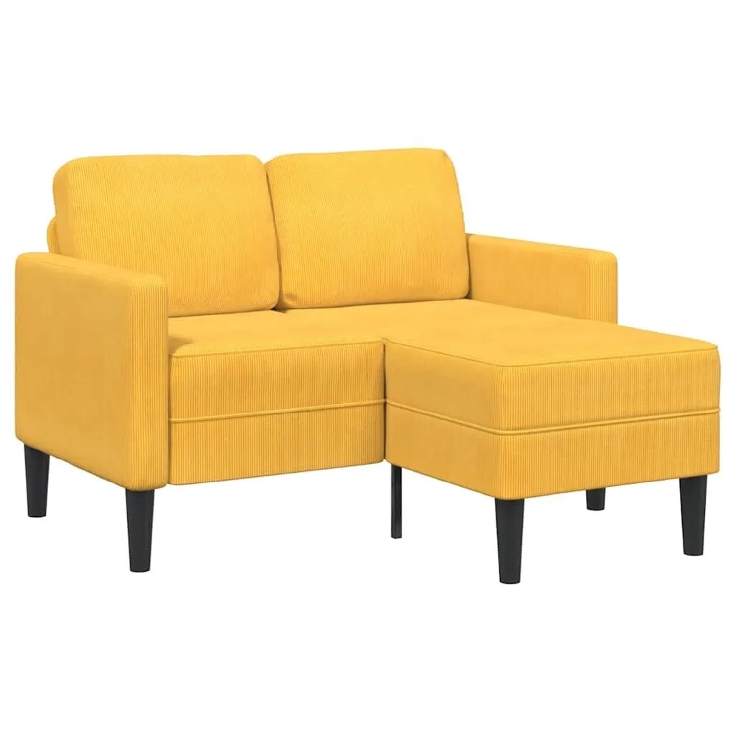 vidaXL 2-Sitzer-Sofa mit Chaiselongue L-Form Hellgelb 125 cm Leinen 4107082 günstig online kaufen