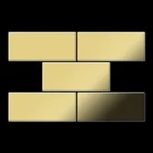 Goldene Mosaikfliesen aus Messing, gewalzt, im Subway-Stil. Paket mit 50 Matten.