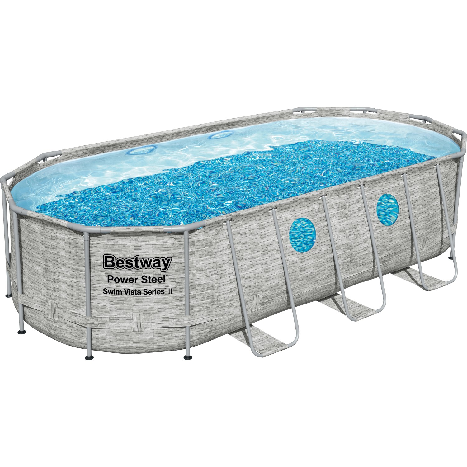 Bestway Stahlrahmenpool Set Power Steel Swim Vista 549 x 274 x 122 cm Oval günstig online kaufen