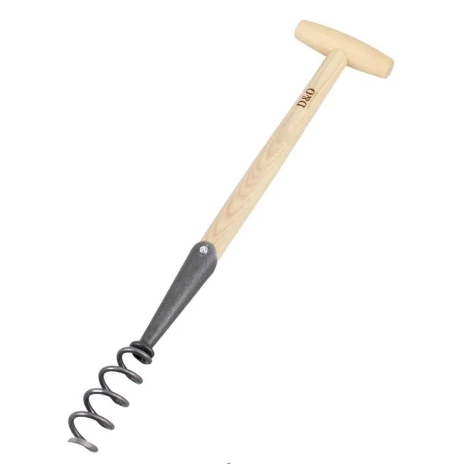 D&O Löwenzahnzieher mit T-Stiel (40 cm) aus Borstahl und Eschenholz für Gartenarbeiten.