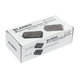 Verpackung Blanko Dimmer für Halogen- und Glühlampen 300W mit Schalter. Elektronischer Dimmer für Lampen & Leuchten.