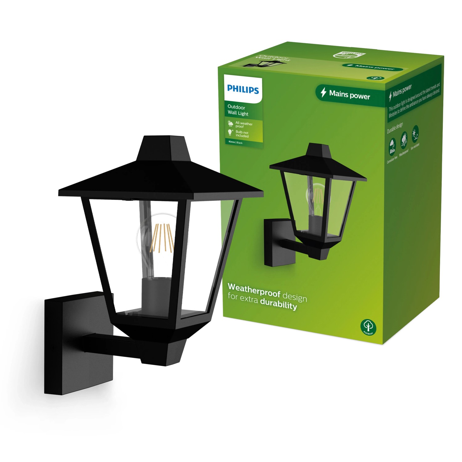 Philips Outdoor-Wandleuchte Kinno Up Max. 25 W