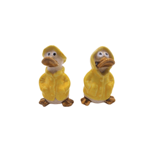 Dekohelden24 2er Set Dekofiguren Ente Deko Enten Entenfiguren Gartenfigur Ente L/B/H 5 x 5 x 8 cm