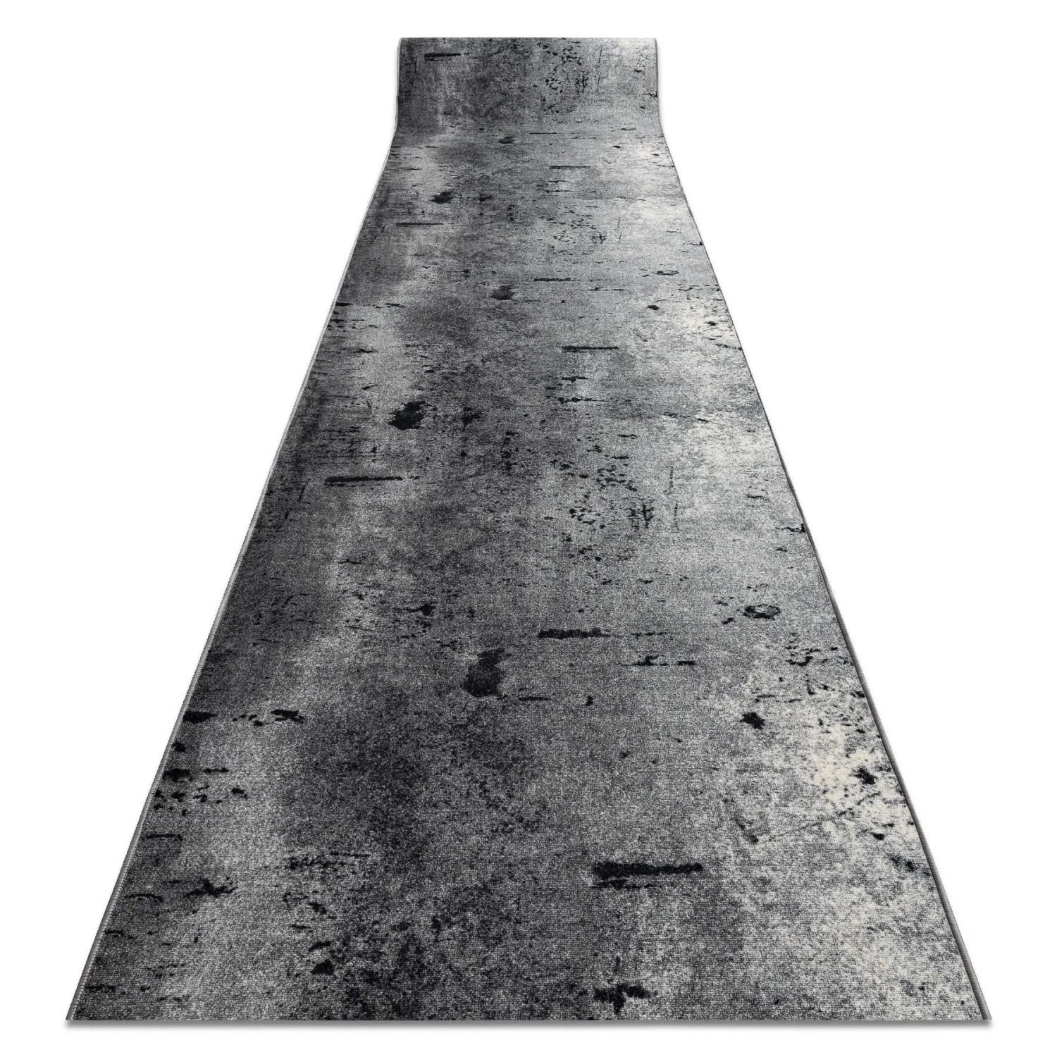 RugsX Läufer Antirutsch Marl Grau 67cm 450cm