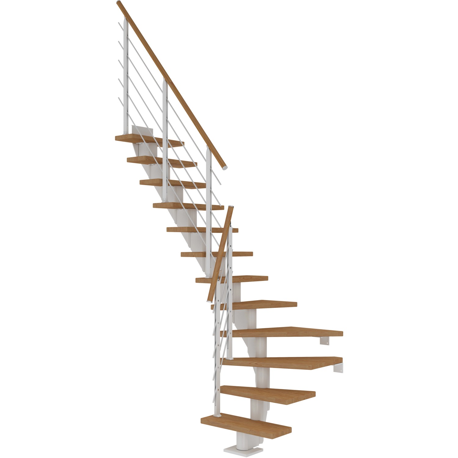 Dolle Mittelholmtreppe Frankfurt Eiche GH bis 279 cm 1/4 Gewendelt 65 cm FS günstig online kaufen