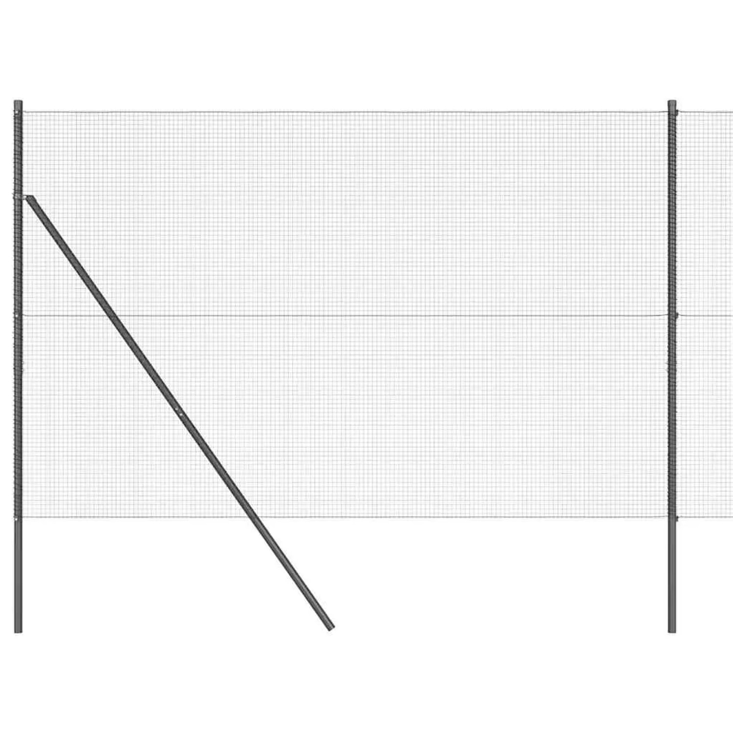 vidaXL Zaunpfosten Grau 25 x 1,6 m 16 x 16 mm Netz Stahl und PVC 3351860 günstig online kaufen