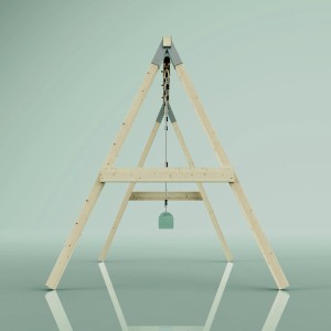 PolarPlay Schaukel Tukan in Mintgrün: Holzschaukel mit mintfarbenem Sitz für Spiel & Spaß im Garten.