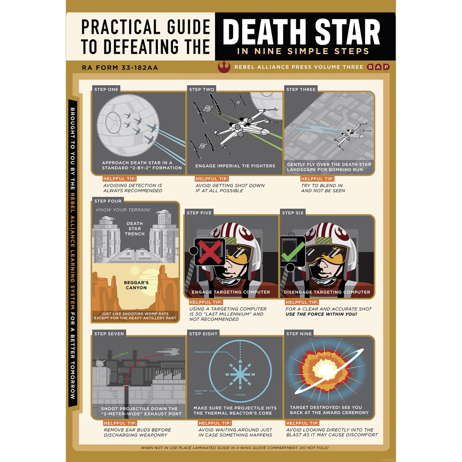 Komar Wandbild Star Wars Death Star Defeating Guide 50 cm x 70 cm Grau günstig online kaufen