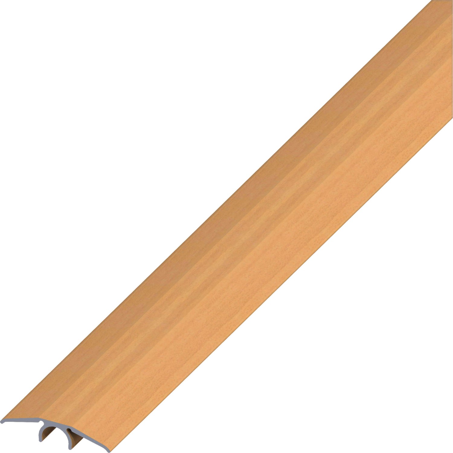 Übergangsprofil aus Aluminium Clipstech, 33 mm breit und 2 m lang, in Buche-Optik.