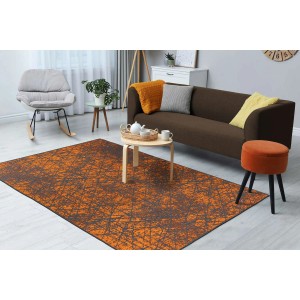 MeGusta Kurzflor Teppich Cristina, orange, 120x170 cm. Moderner Teppich mit speziellem Relief-Design.