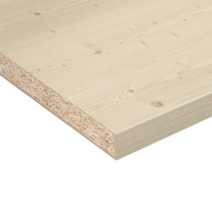 Kaindl Arbeitsplatte Fichte Washed White, 280 cm. Küchenarbeitsplatte mit Holzdekor und gerader Kante.