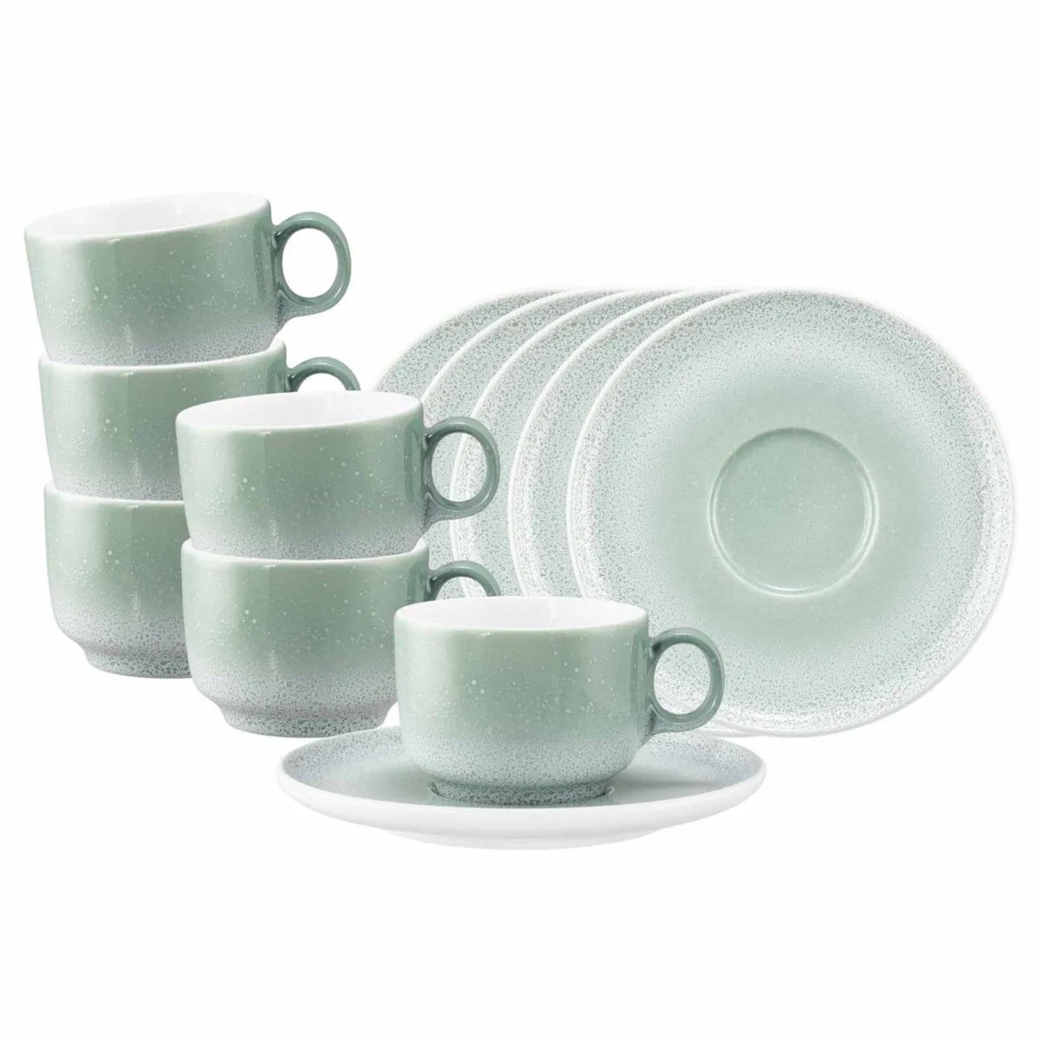 Seltmann Weiden Sento Home Kaffeetasse mit Untertasse 210 ml 6er Set Aura Mint