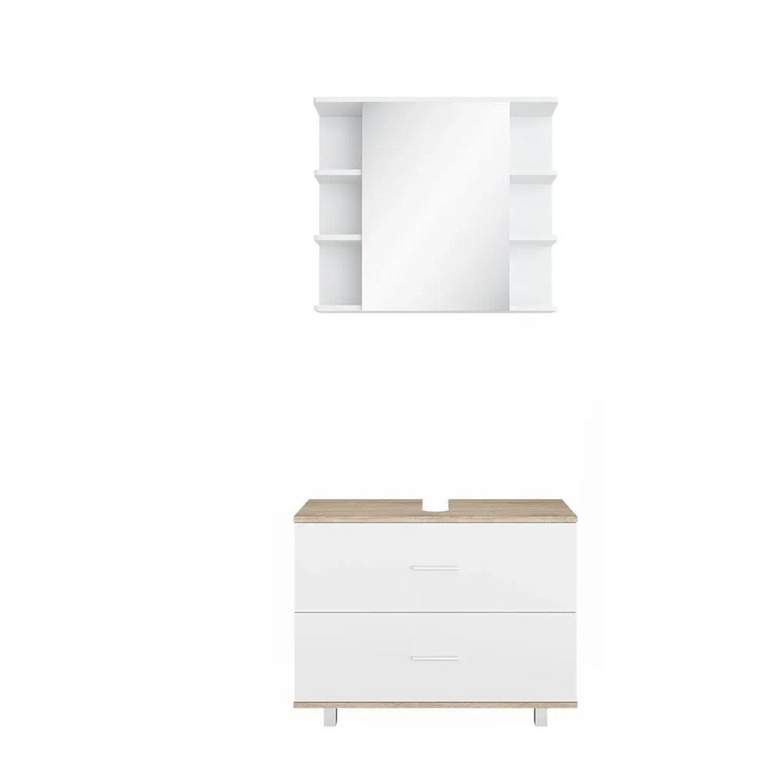 Vicco Badmöbel-Set Ilias Weiß/Sonoma 80 x 61 2-teilig