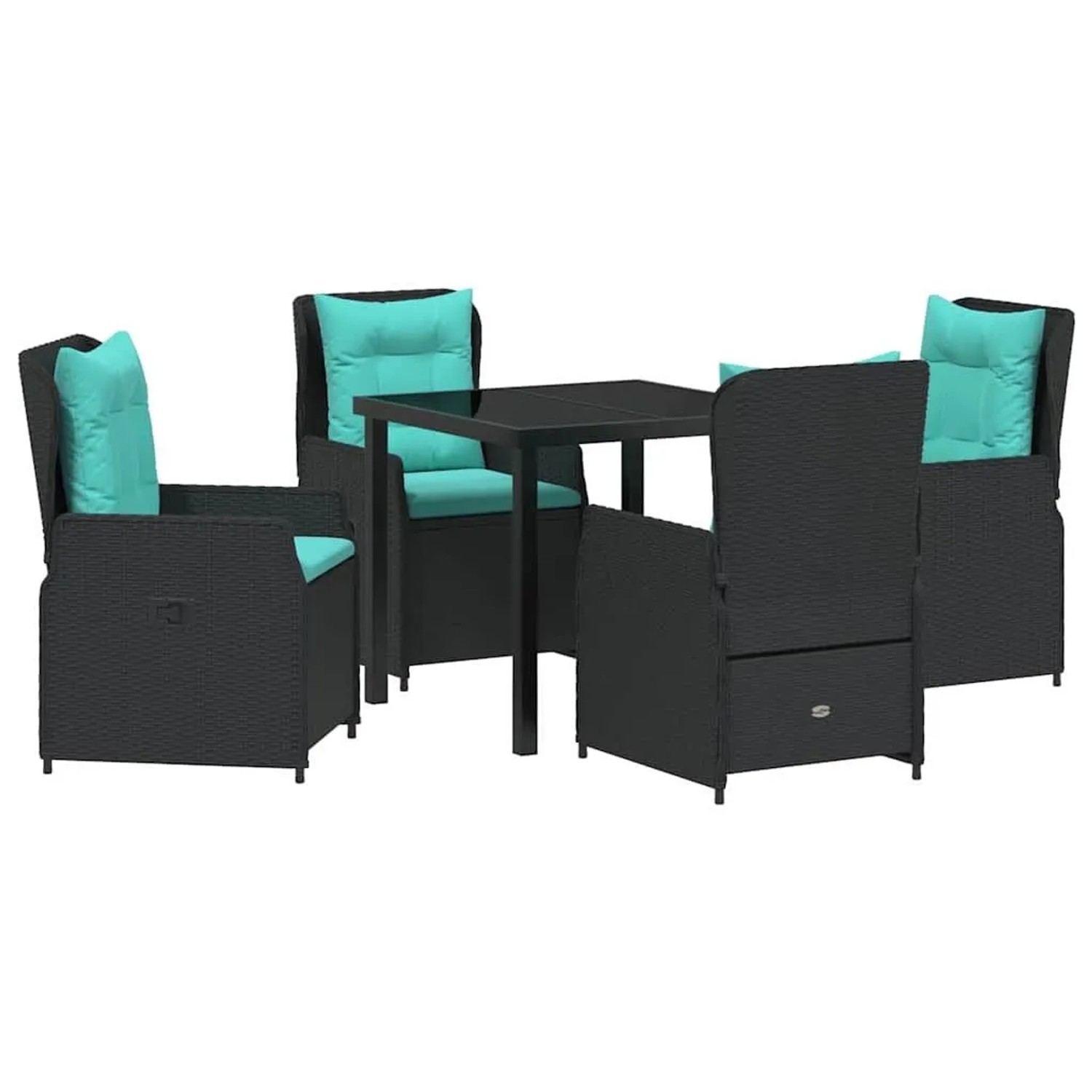 vidaXL Garten Essgruppe 5-Tlg Schwarz Poly Rattan 3381038 günstig online kaufen
